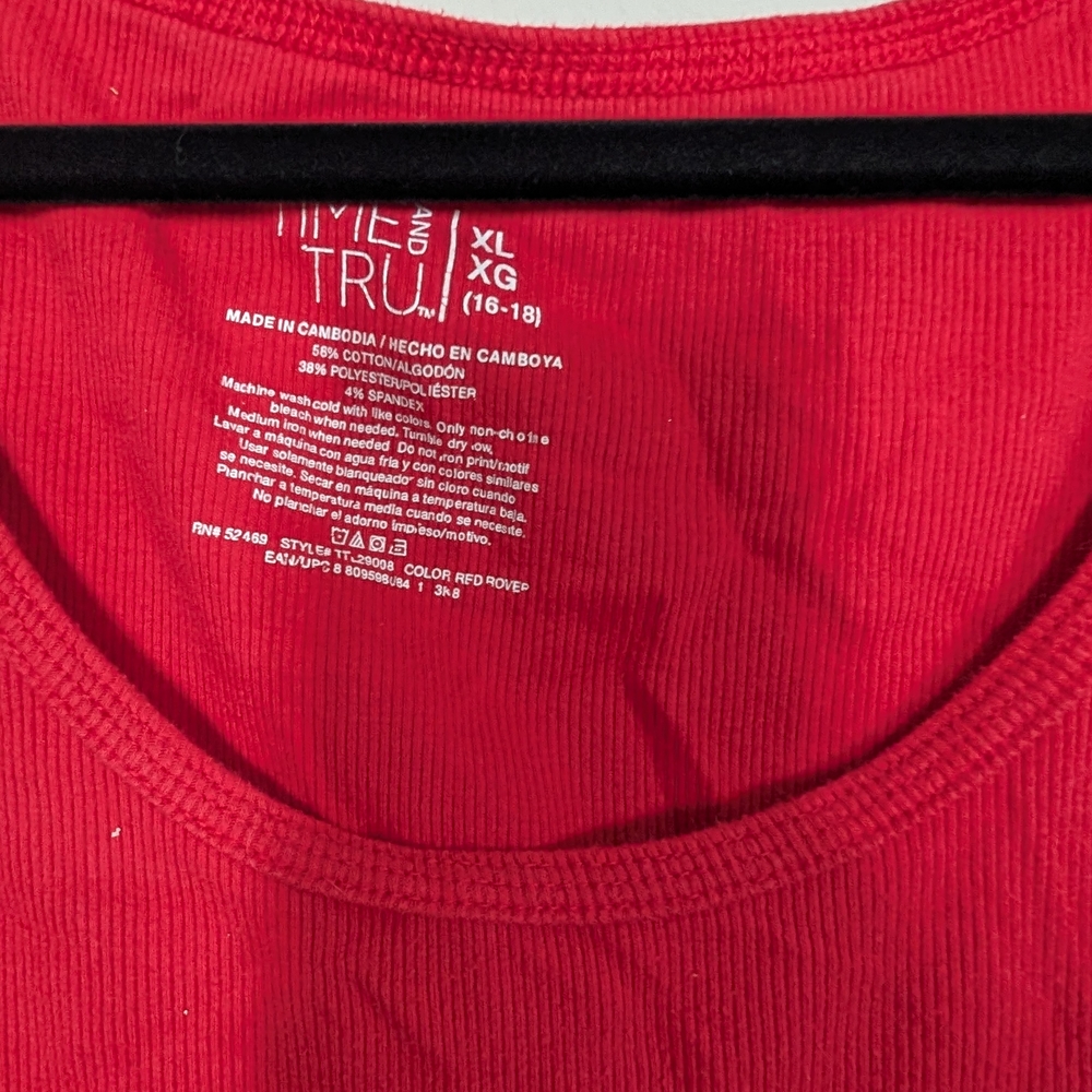 Time and Tru Vibrant Red Tank Top - Picture 2 of 2